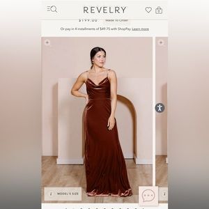 Nadia Velvet terracotta revelry bridesmaids dress